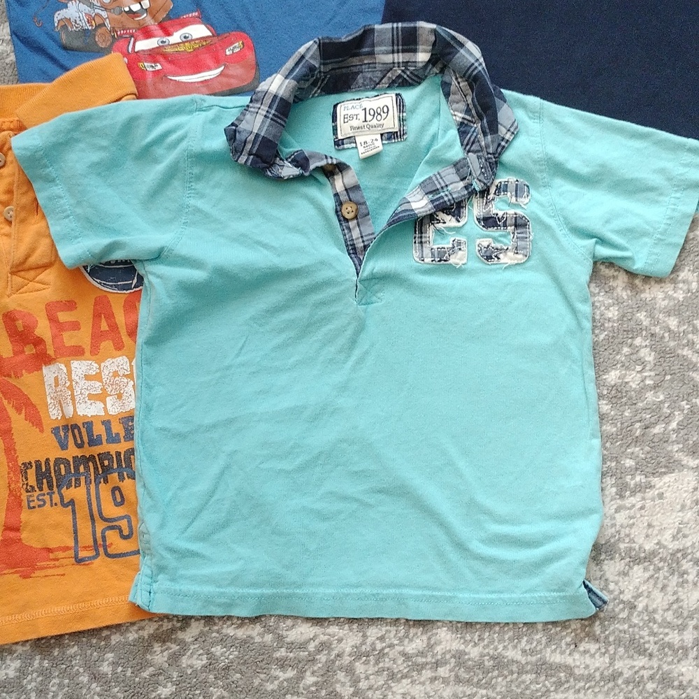 Lot of toddler boys size 18-24 months spring and summer collared shirts - Picture 4 of 7